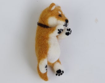 Shiba Inu Dog Needle Felting Kit - They Are Friends - 4 inch DIY Craft Kit for Beginner Mother's Day, Birthday Gift