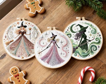 Wizard Embroidery Kits with Hoop, Color Threads, Needles, Instruction, Full DIY Materials for Beginners