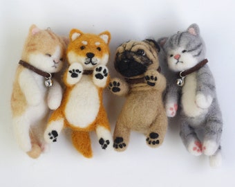 4 Animal Needle Felting Kits - They Are Friends - 4 inch DIY Craft Kit for Beginner Mother's Day, Birthday Gift