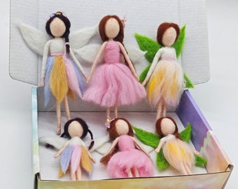 Needle Felted Fairy Mom and Kid Nursery Decor, Baby Mobile, Nursery Mobile, Hanging Crib Mobile 100% Handmade Craft 6 inch Height Gift Wrap