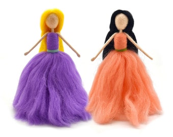 Customize Your Fairy Needle Felting Doll Pick Up Color of Hair and Dress Color Finished Craft Kit 6 inch Height Baby Mobile