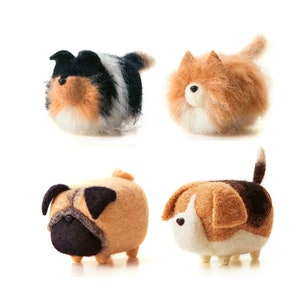 Needle Felting Kits - None Face Dog with Handbook for Beginners 1.5"x1.5"