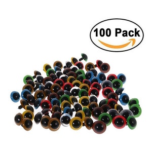 TOAOB 140pcs 8mm Colorful Plastic Safety Eyes Craft Eyes with