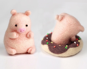 Pig Love Donut Needle Felting Kit, Craft Kit