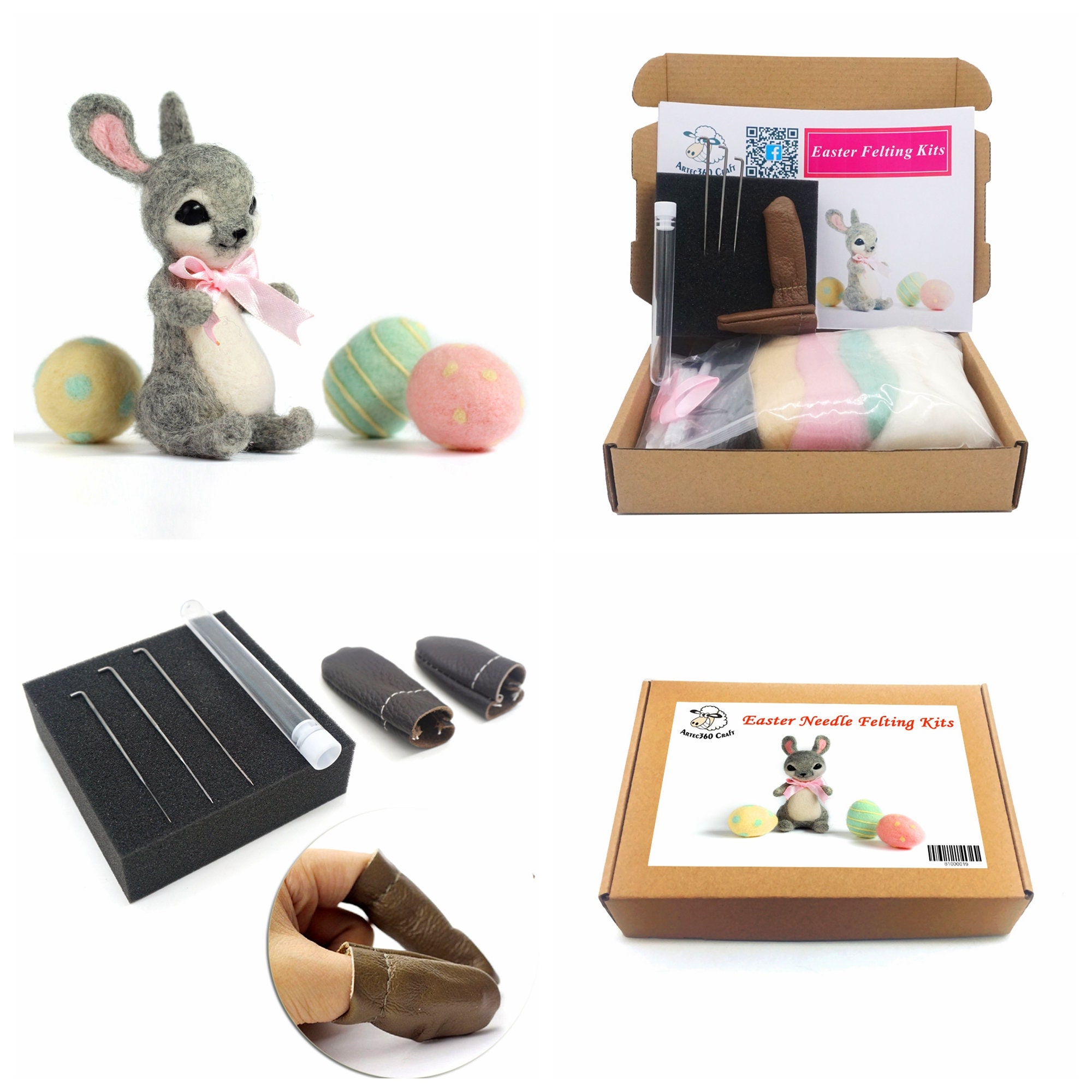 Nadelfilz-Starter-Set – Inkl. Wolle, Nadeln & Zubehör – Für Anfänger, Zum Filzen Von Tieren Wie Panda Oder Katze