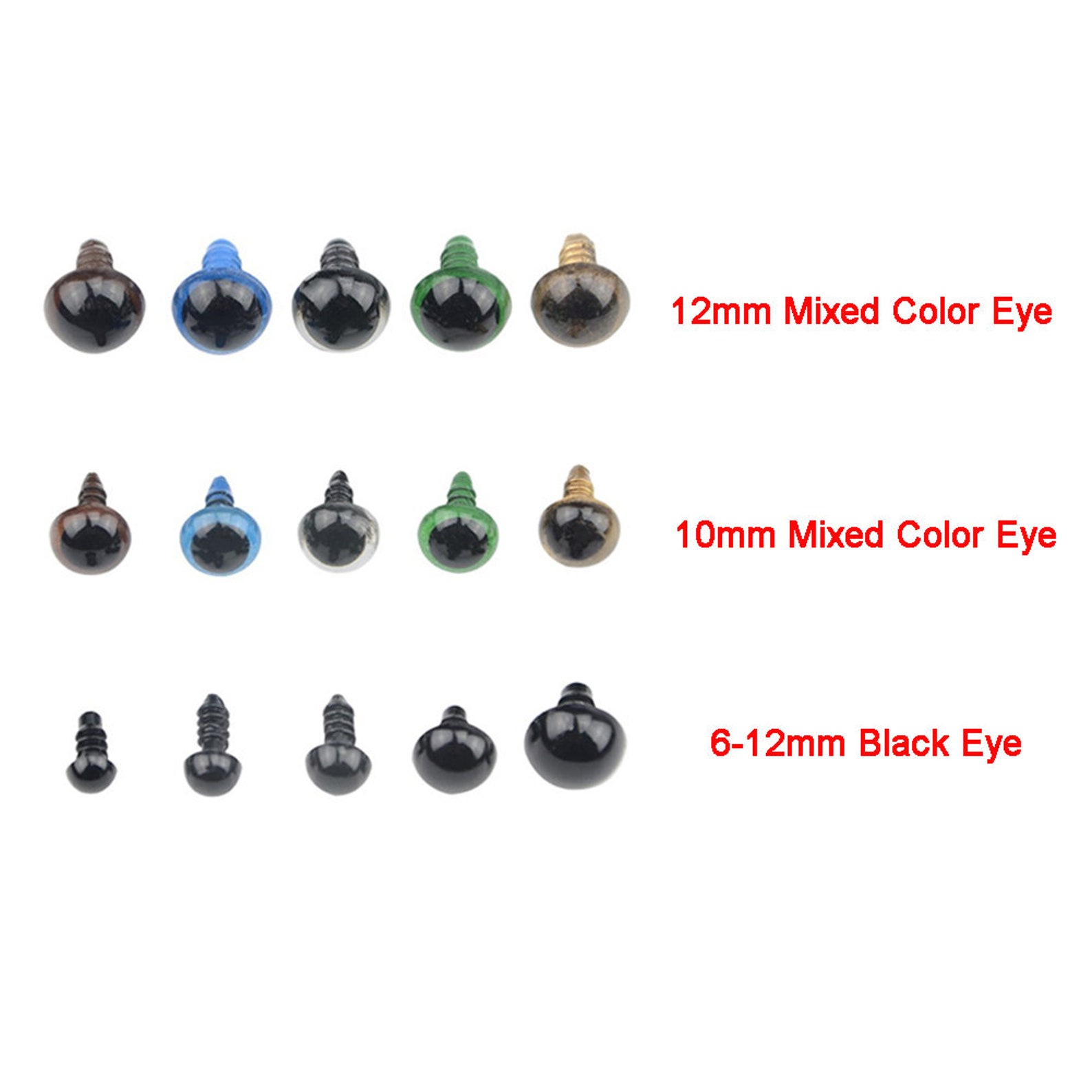 300pcs Including 150pcs Colourful Plastic Safety Eyes 150pcs Etsy