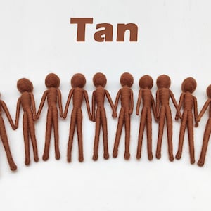 Tan Skin Tone Needle Felted Skeleton, Friendly for Beginner, Save Time for Designer 6&quot; (15cm) Tall 100% Felting Wool Making