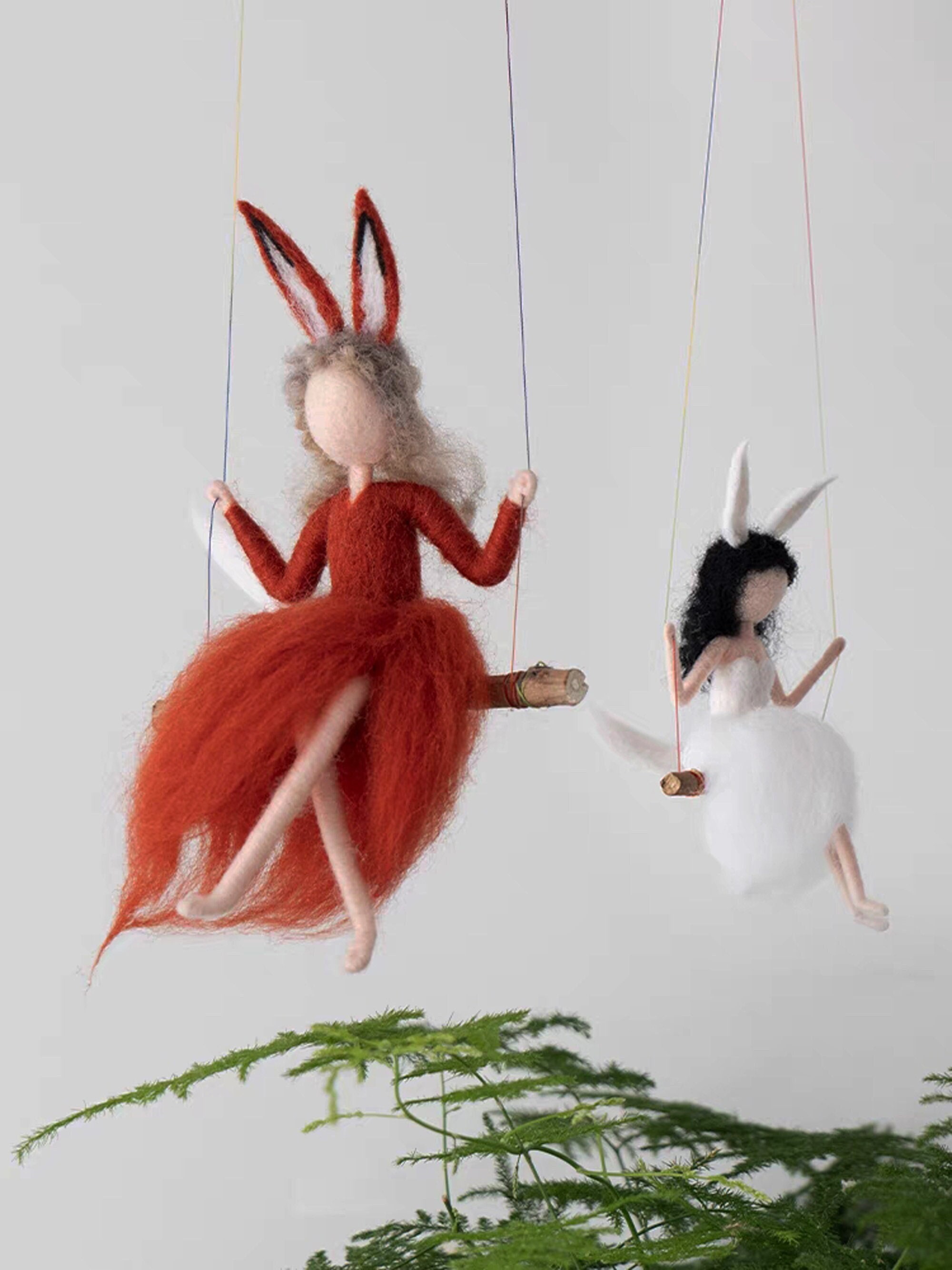 White Ballet Elf Needle Felting Kit For Beginners - DIY Craft Kit With Wool, Needles, Mat, 15cm Height