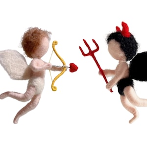 Little Cupid and Monster Needle Felting Kit Elf Craft for Beginners Craft Kit for Mother&#39;s Day