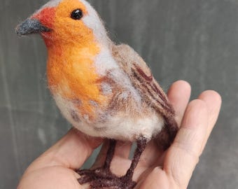 Robin Bird Needle Felting Kits for Starters DIY a Bird Christmas Gift 5inch Height