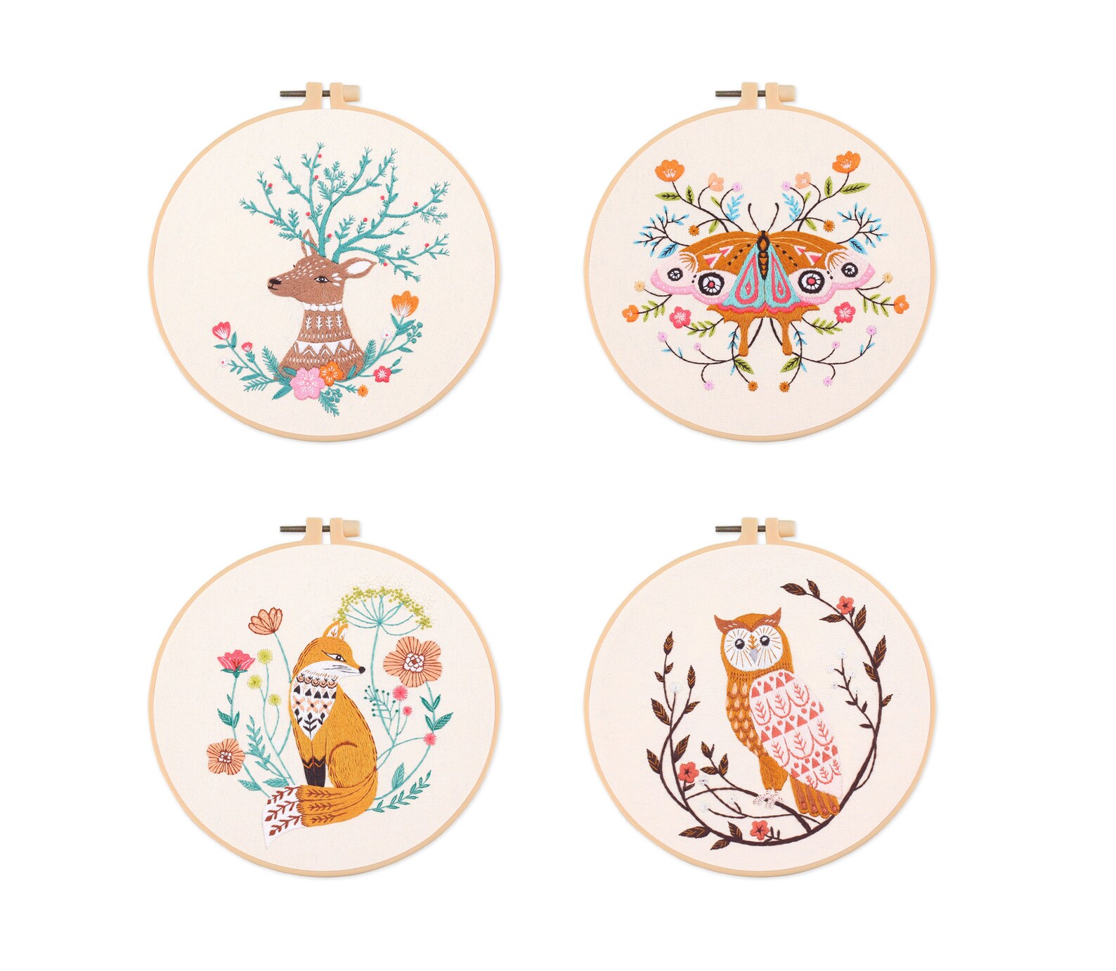 Animal Embroidery kit Embroidery Kit for Beginner Wall Etsy