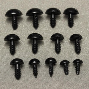 300pcs Including 150pcs Plastic Black Safety Eyes, 150 pcs Disk for Dolls Decys Sewing Packaged by Grid Box 6/8/9/10/12mm image 5