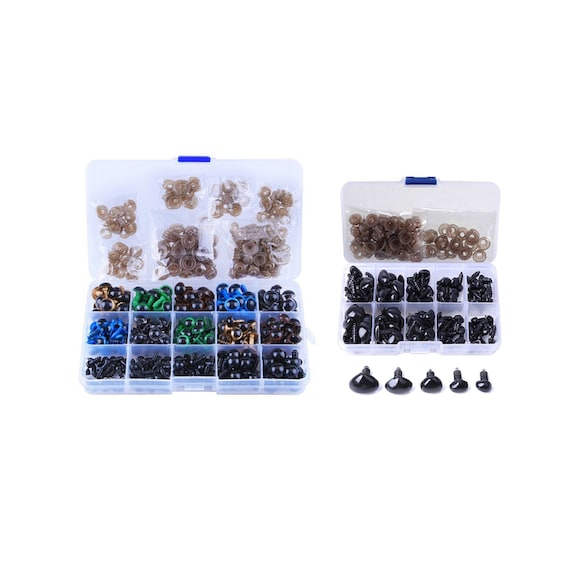 250Pcs Plastic Safety Eyes Safety Noses with Washers - Not Easy to Loosen