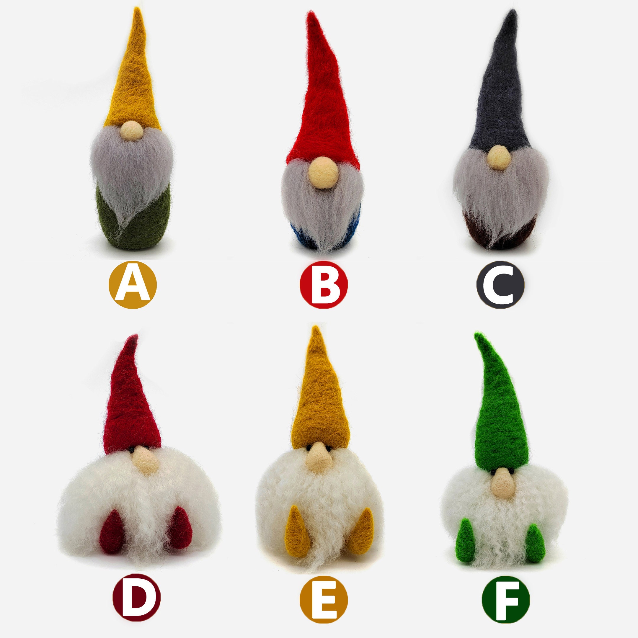 3 Gnome Felting Kits For Mother's Day 6 Inch Gnomes Ornaments Kit Include Everything To Make - Friendly Instruction Gift For Mom, Gift For Wedding