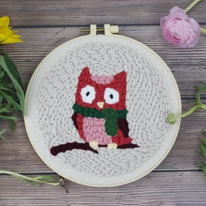 Owl Punch Needle Kit, Beginner Punch Needle Kit, Punch Needle Pattern - Everything Included