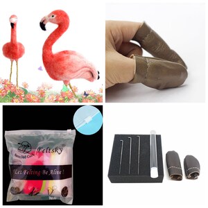 9 Christmas Needle Felting Kits Gift Options for Mom, Grandma Easy for Beginner Craft Kits 1 Flamingo Kit