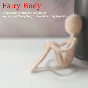 Fairy Needle Felting Kit Gift for Mom Craft Kit Felting Starter Kit with Wool, Felting Mat, Needles and Video Instruction 6inch 15cm Fairy Body