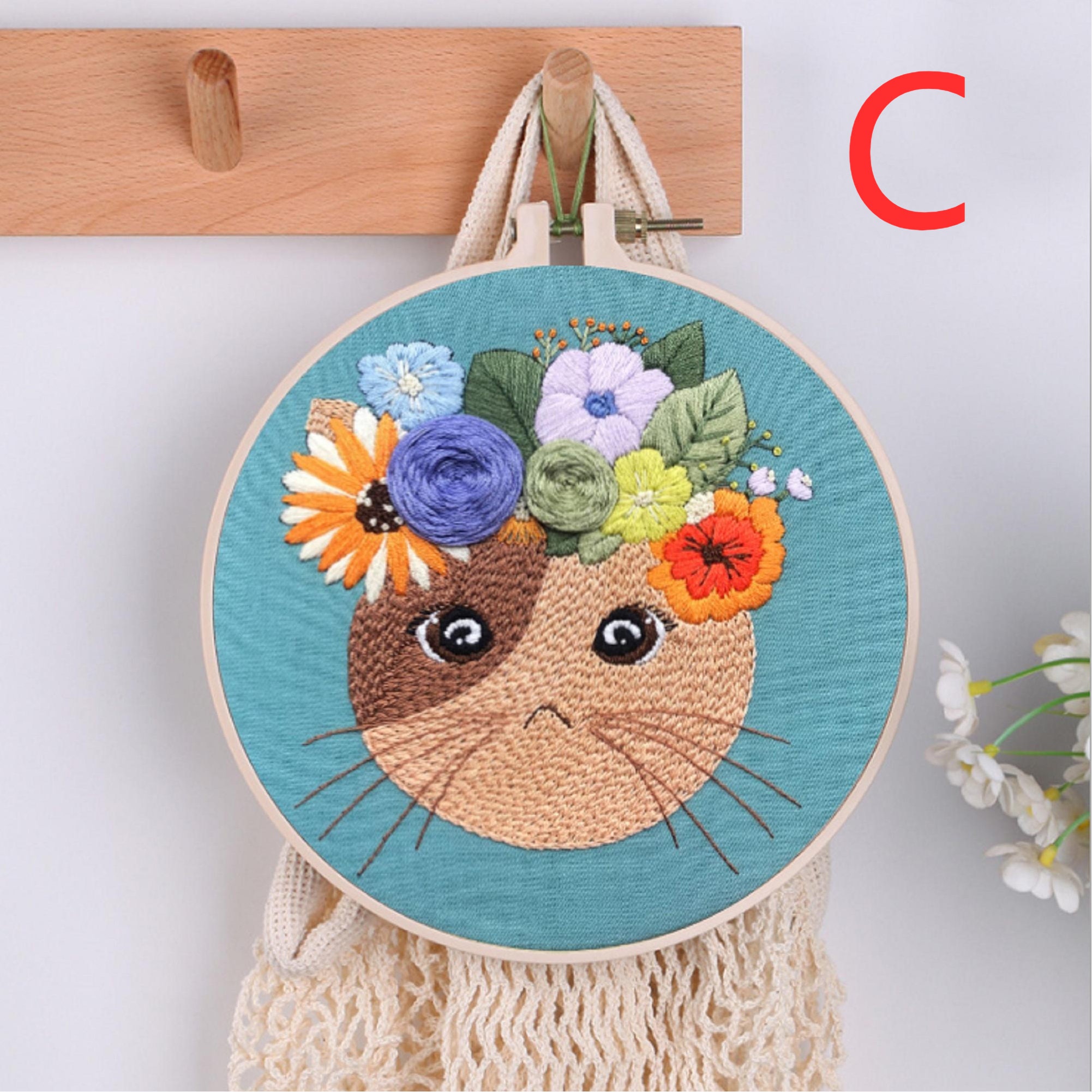 Kitten Embroidery Kit Animal Embroidery Kit for Beginner Etsy