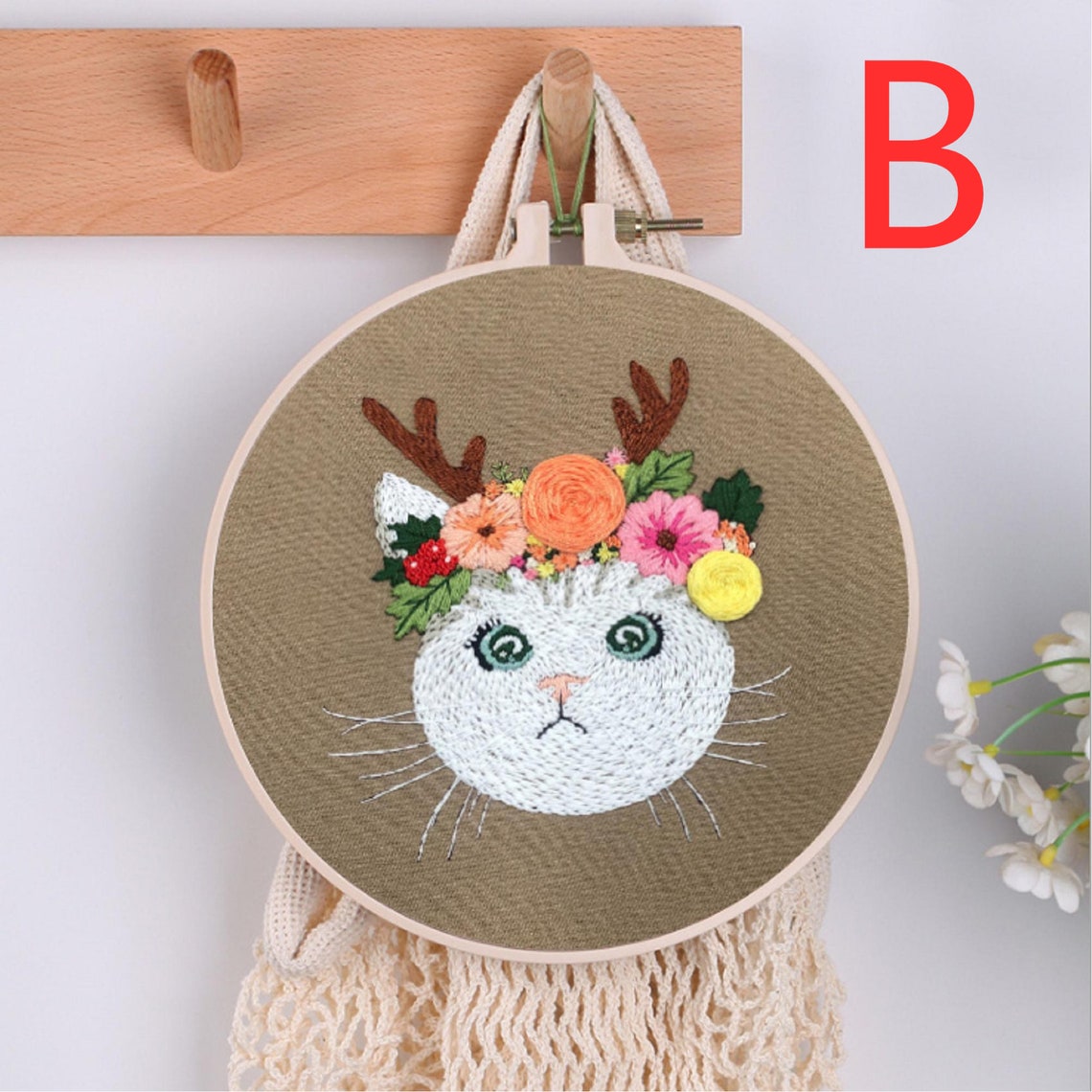 Kitten Embroidery Kit Animal Embroidery Kit for Beginner Etsy