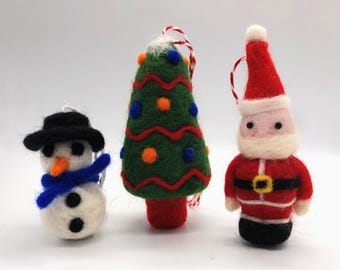 Set van 3 kerstpoppen naaldviltsets voor beginners cadeau voor moeder knutselsets