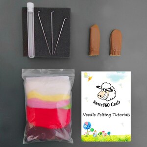 Kit de feutrage à l'aiguille lapin de Pâques pour débutants avec instruction vidéo Cadeau pour la Saint-Valentin image 8