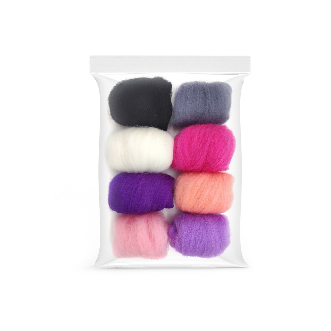 8 Pack Needle Felting Wool Roving 10g X 8 Color Total 80g Etsy