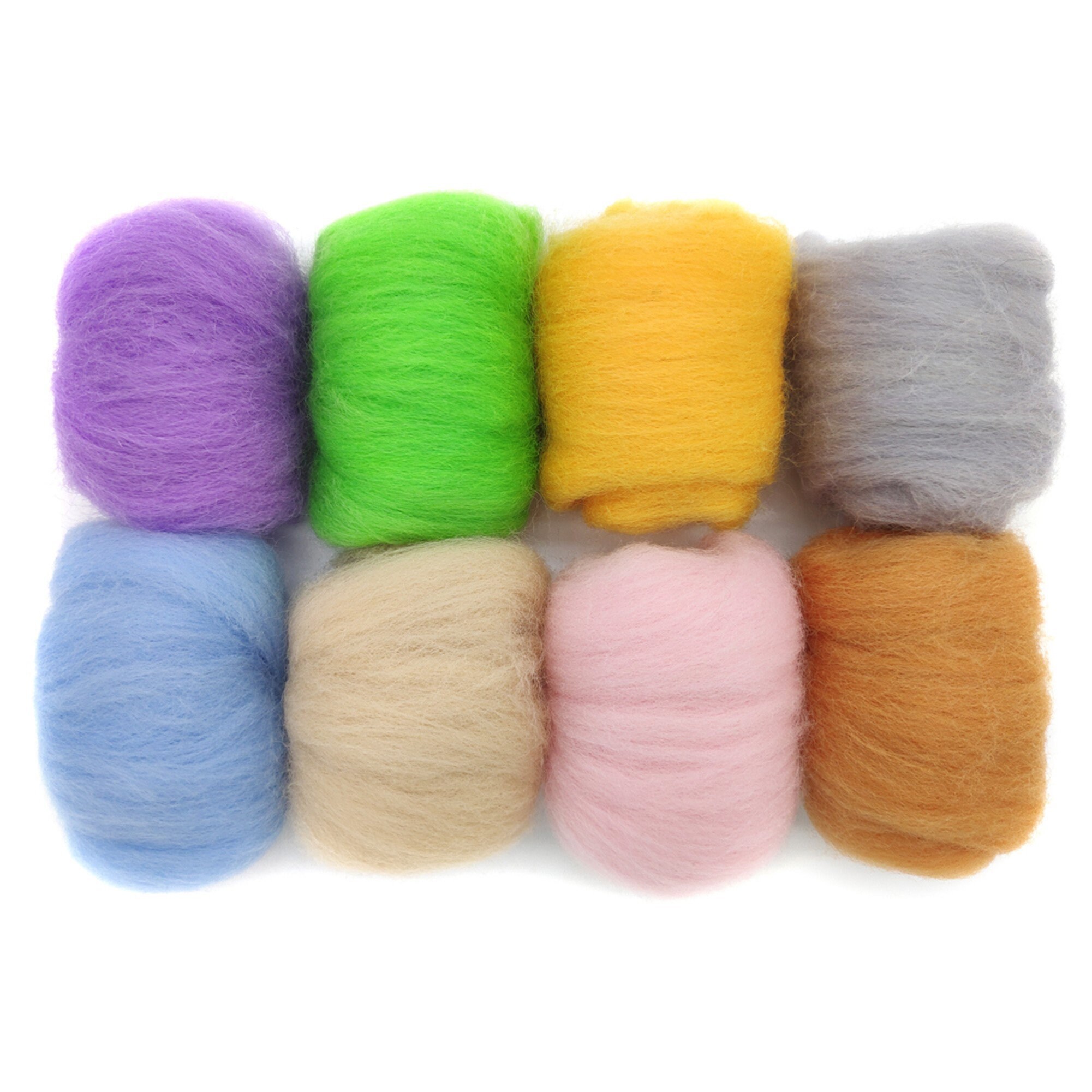 8 Pack Needle Felting Wool Roving 10g X 8 Color Total 80g Merino Wool ...