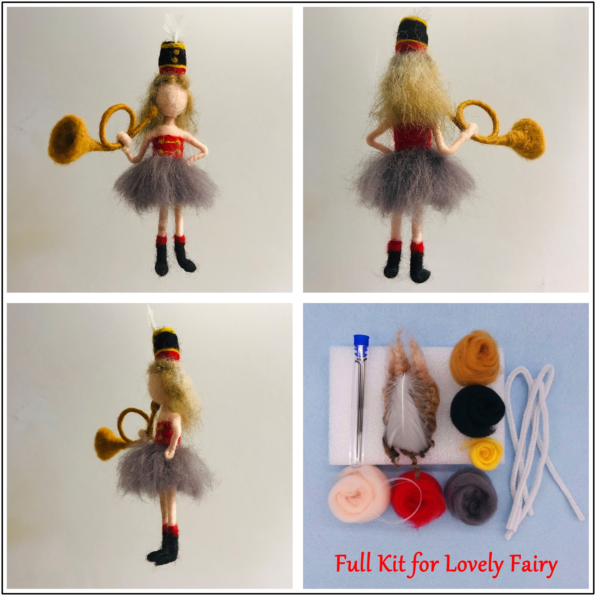 30 Designs Fairy Needle Felting Kits for Beginners With Wool, Felting Mat,  Needles and Video 6inch 15cm 