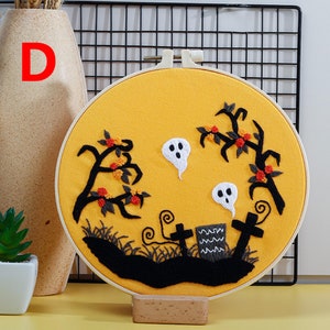 Halloween Embroidery Kit Embroidery Kit for Beginner Handmade Halloween Decor Home Decor DIY Embroidery Kit D