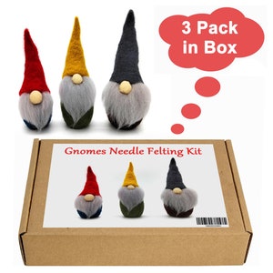 Kits de feutrage à l'aiguille de gnome pour la fête des mères de 4 pouces Kit de bricolage pour débutants Noël, cadeau d'anniversaire