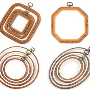 Embroidery Hoops Set, Rubber Embroidery Hoop, Cross Stitch Hoop for Embroidery Kit, Ring Display Frame Circle for Art Craft Sewing