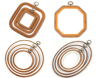 Embroidery Hoops Set, Rubber Embroidery Hoop, Cross Stitch Hoop for Embroidery Kit, Ring Display Frame Circle for Art Craft Sewing