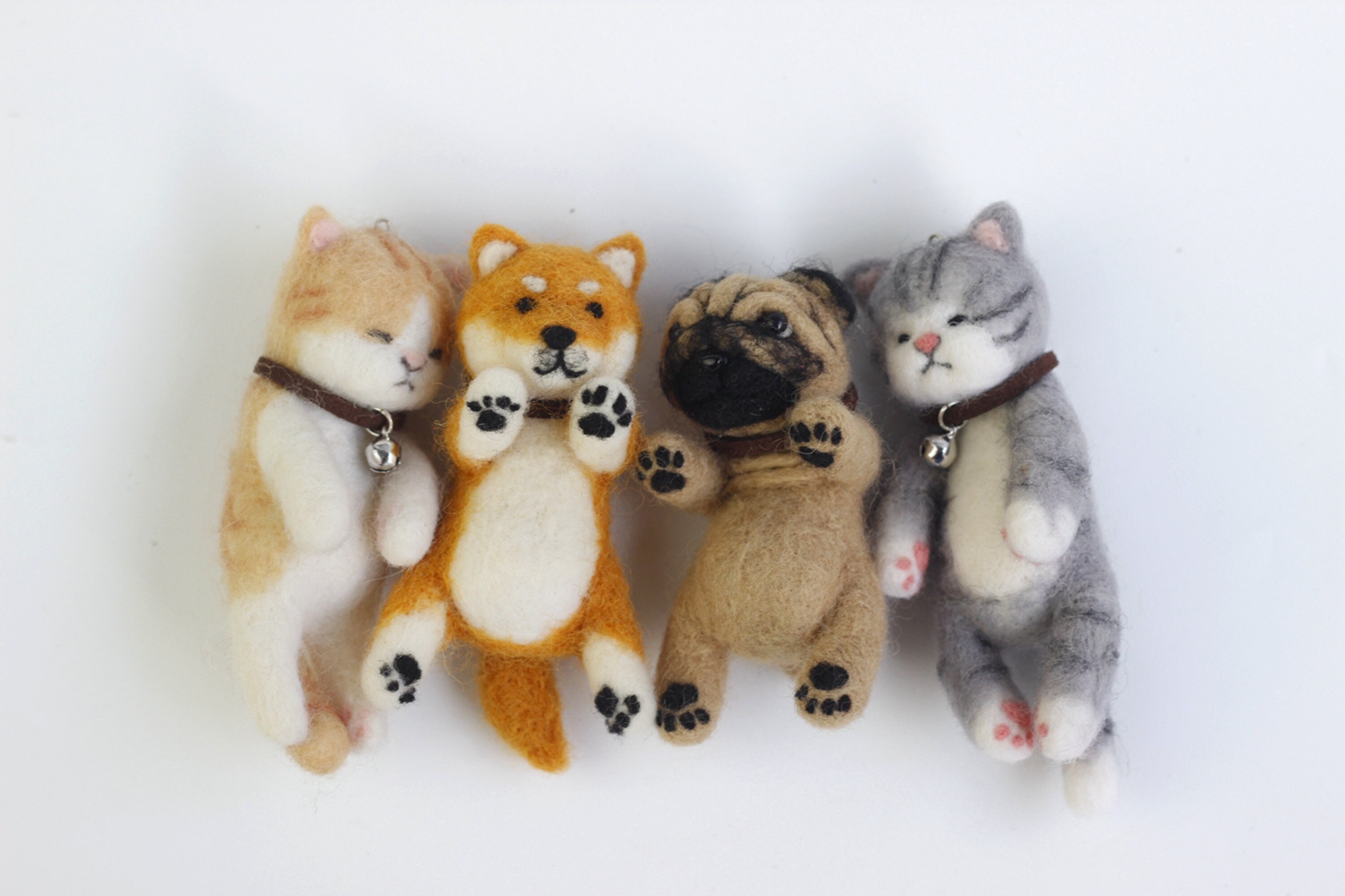 4 Animal Needle Felting Kits - They Are Friends - 4 inch DIY Craft Kit for Beginner Mother's Day, Birthday Gift