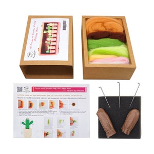 9 Christmas Needle Felting Kits Gift Options for Mom, Grandma Easy for Beginner Craft Kits 8 Cactus Kit