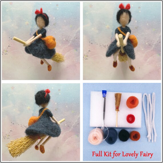 Fairy Needle Felting Kits for Beginners, Elf Felting Supplies, Felting  Tutorial Gift for Mom Grandma Video Instruction Height 4 10cm 