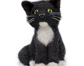 Black Cat Needle Felting Kit Craft Gift for Mom Include Everything to Make