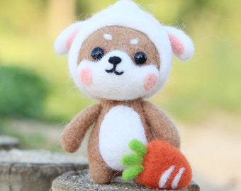 Shiba Needle Felting Kit Gift Box Pack - Christmas Gift for Mom