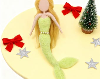 Mermaid Needle Felting Kit for Beginners: 6 inch Christmas Elf