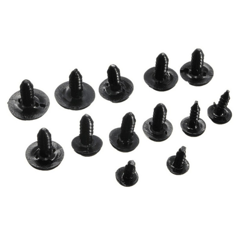 300pcs Including 150pcs Plastic Black Safety Eyes, 150 pcs Disk for Dolls Decys Sewing Packaged by Grid Box 6/8/9/10/12mm image 3