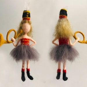 Trombone Elf Needle Felting Kit, Craft Kit, Felting Starter Kit with Wool, Video Instruction - 6inch (15cm)