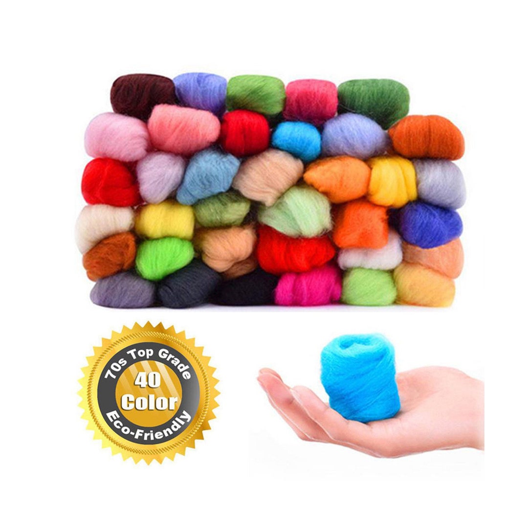 10g Felting Wool 40 Colors 19 Microns Super Soft Natural Wool Fiber for
