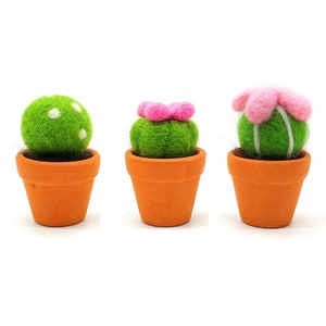 3 Pack Cactus Needle Felting Kits - Christmas Gift Felting Supplies