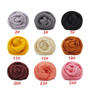 3.5 Ounce Felting Wool for Needle Felting Wool Roving 70s (19um) High Standard 100g Wool Rove (No. 11)