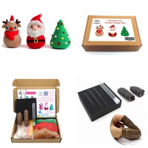 9 Christmas Needle Felting Kits Gift Options for Mom, Grandma Easy for Beginner Craft Kits 3 Chrstimas Kit