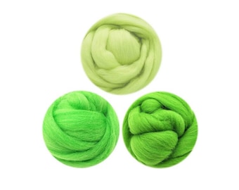 Conjunto de lã merino verde para feltragem com agulha (300g)