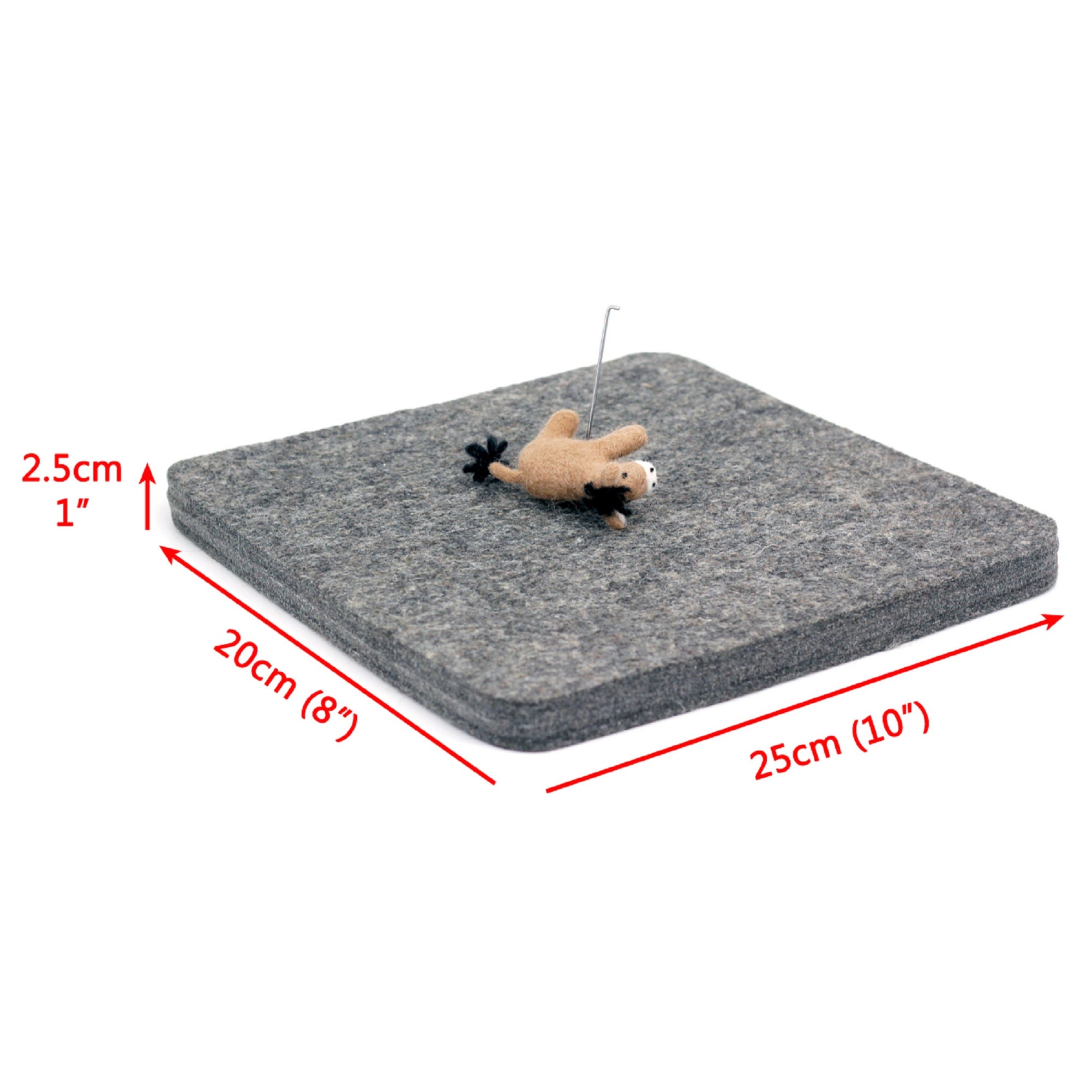 Cuscinetto Per Infeltrimento Ad Ago In Spugna 24x24x3,5 Cm - Tappetino Per Feltro Rotondo Resistente Con 3 Aghi - Per Progetti Di Infeltrimento Fai Da Te