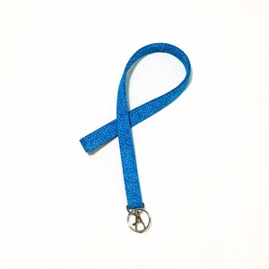 Aqua Fabric Lanyard for Keys, Teal ID Badge Holder