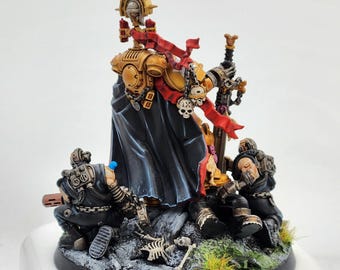 Modèle réduit peint du haut maréchal Helbrecht Black Templar Warhammer 40k, ordre de la Commission de peindre l'AM - France