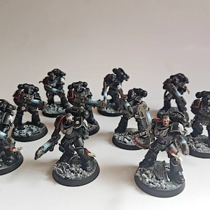 Space Marine Primaris Hellblasters x 10 custom painted miniatures, Warhammer 40k and Age of Sigmar models  available to custom paint
