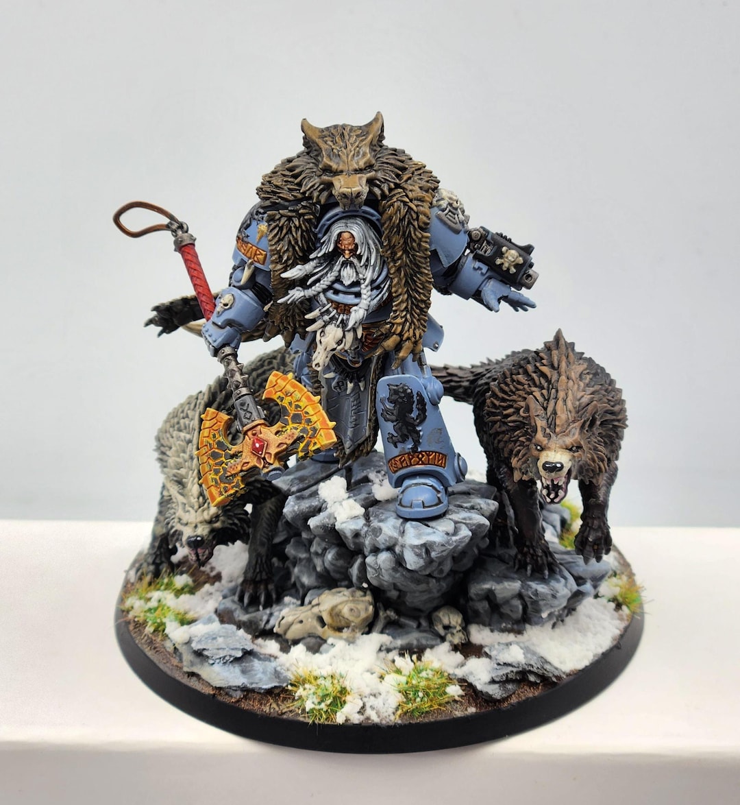 Warhammer Logan Grimnar ローガン・グリムナー Logan Grimnar on Stormrider Space Marine Space Wolves Painted